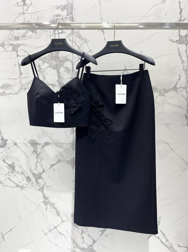 Valentino niche design handmade three-dimensional flower long skirt P The handma