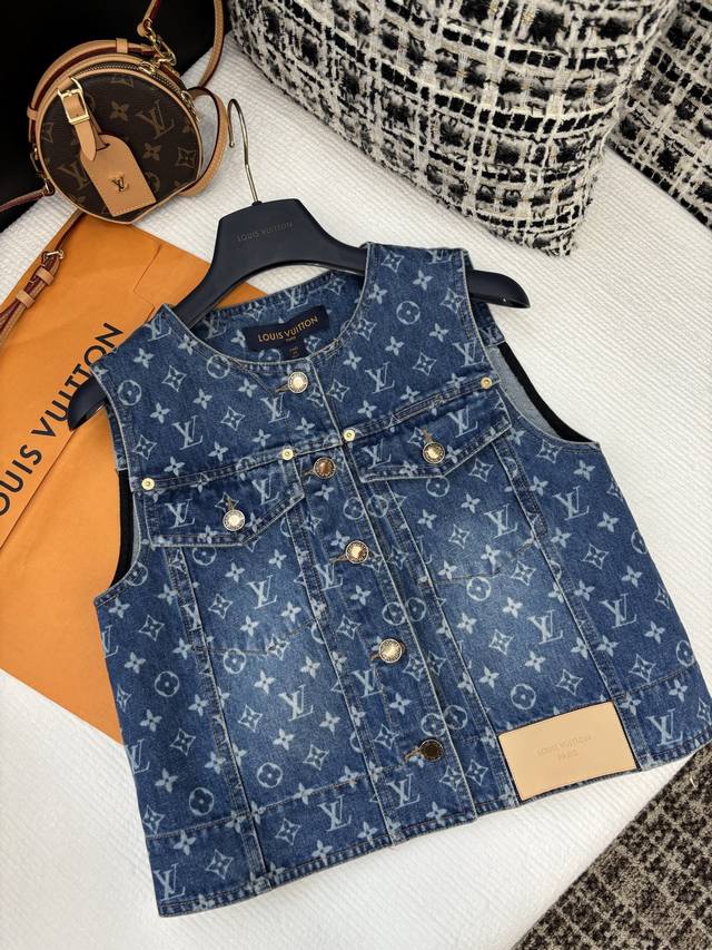 New spot laser full print denim series suit Sml separate vest skirt DDD