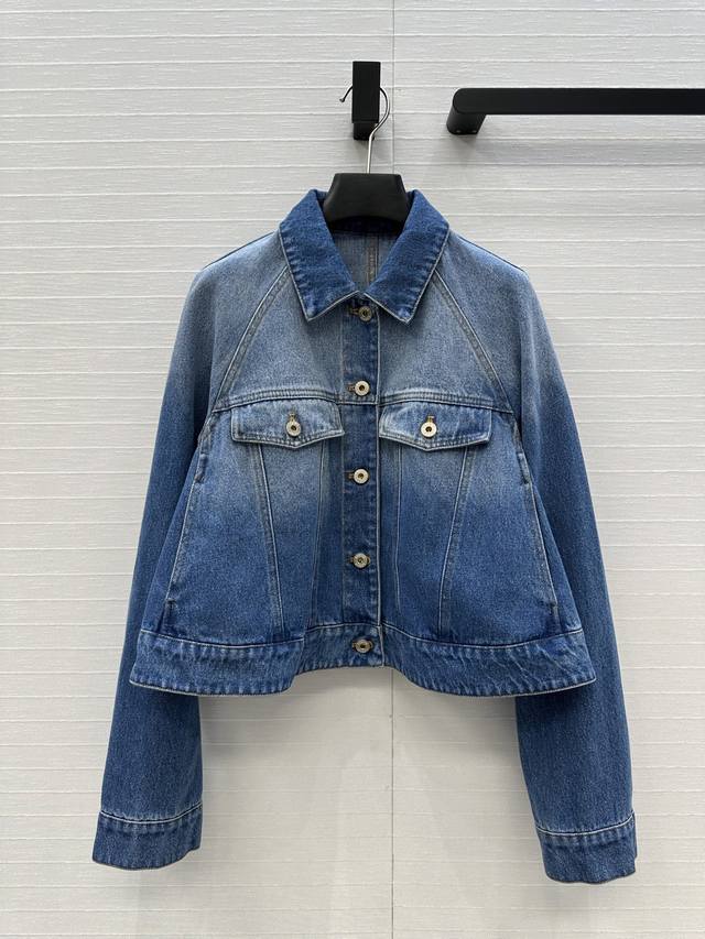 Hot sale recommendation, Lw's stylish outfit! Retro washed blue denim A-line jac