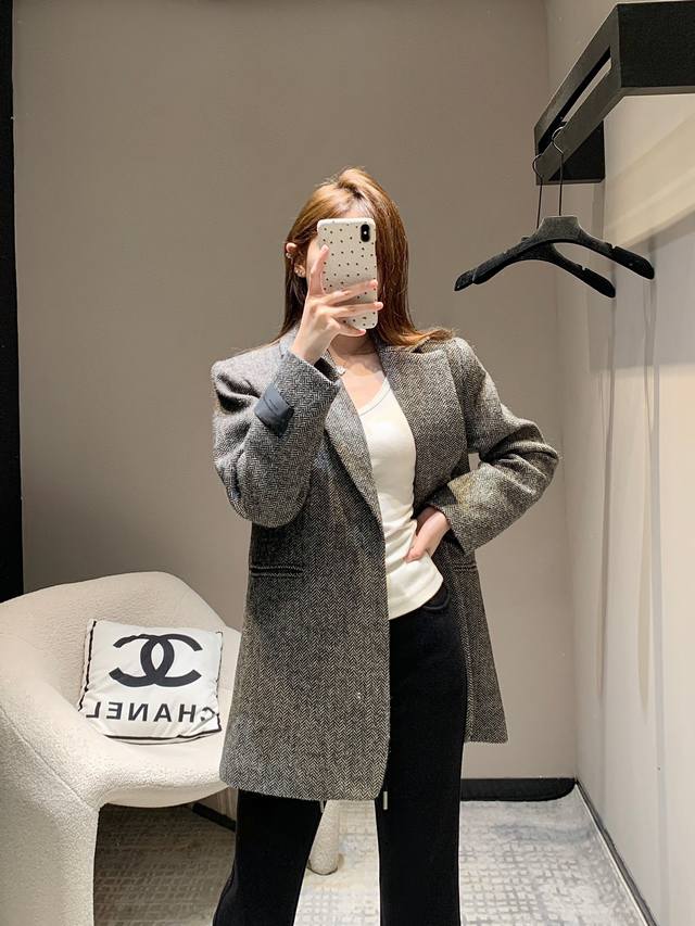 Alexand*R Wang 25Ss New Early Spring Bling Sparkling Herringbone Blazer with Hea