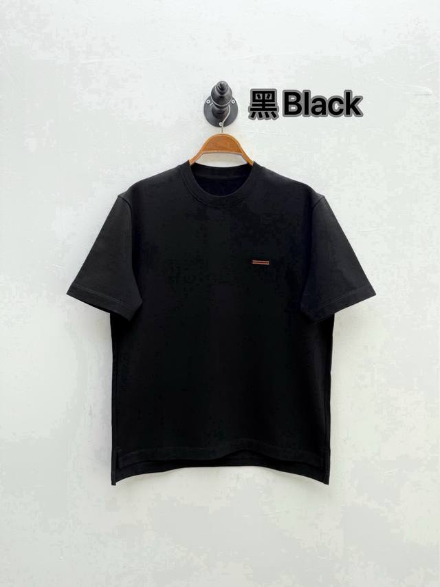 Zz Two-tone logo embroidered round neck T-shirt, factory P-tail single New sprin