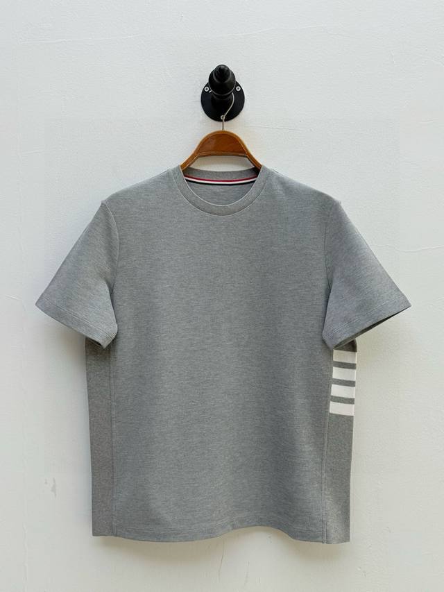 Tb Striped pique crewneck T-shirt, from OEM P, Spring/Summer collection. The red