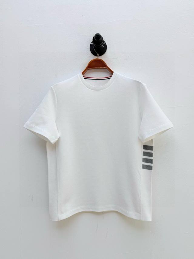 Tb Striped pique crewneck T-shirt, from OEM P, Spring/Summer collection. The red