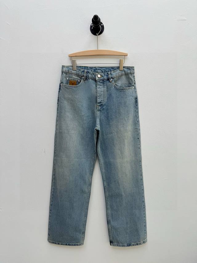 Donkey brand logo embroidered checkerboard leather label jeans, produced by OEM