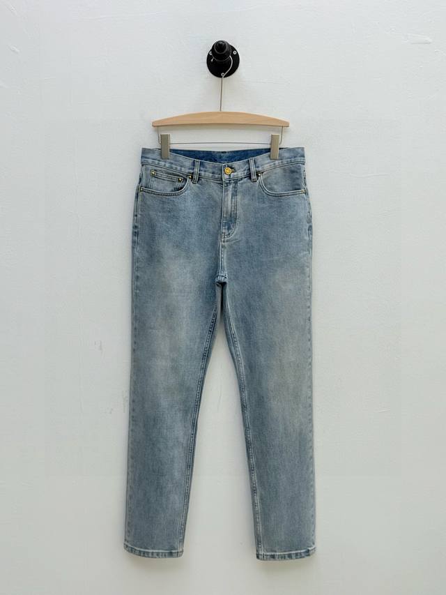 Donkey brand jeans with metal patches and leather labels, produced by OEM facto