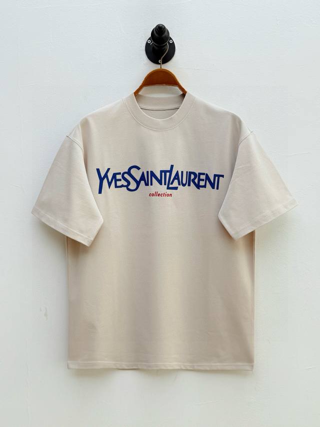 Ysl round neck T-shirt with chest logo patch, produced by OEM factory P New summ