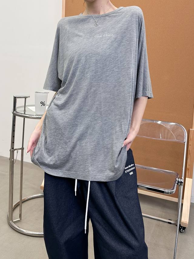 Rickowens | New short-sleeved T-shirt with classic printed logo, made of wool an