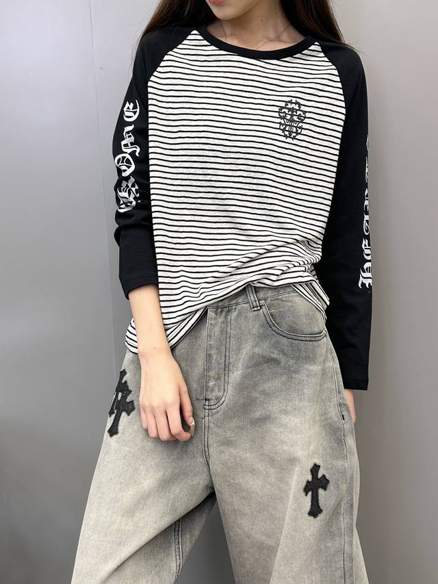 Chrome Hearts | New long-sleeved T-shirt, printed on all four sides with aligne
