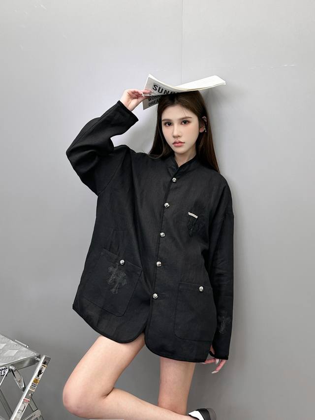 Chrome Hearts | New cardigan, garment washed and soft hand-carved cross-stampin