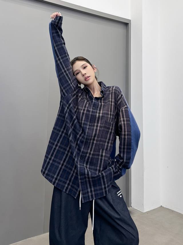 Paris | New casual shirt, garment-washed and spray-dyed with front and back sti