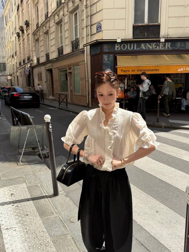 Re 2025 summer new style tuck pleated shirt, made of brand acetate mercerized co