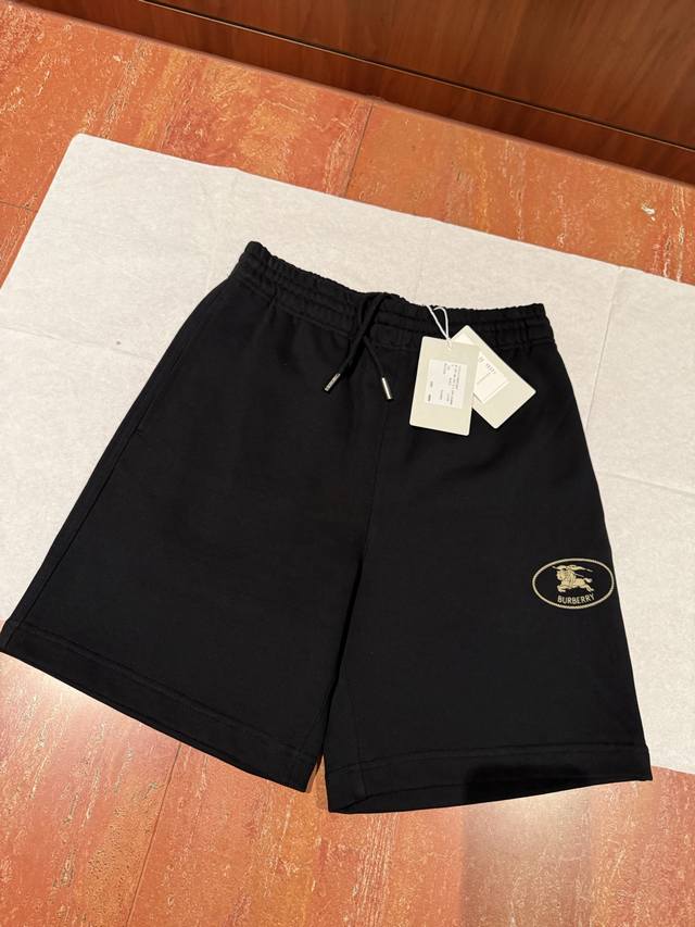 Burberr* Bbr Knight five-point sports shorts, one in black and one in gray-blue,