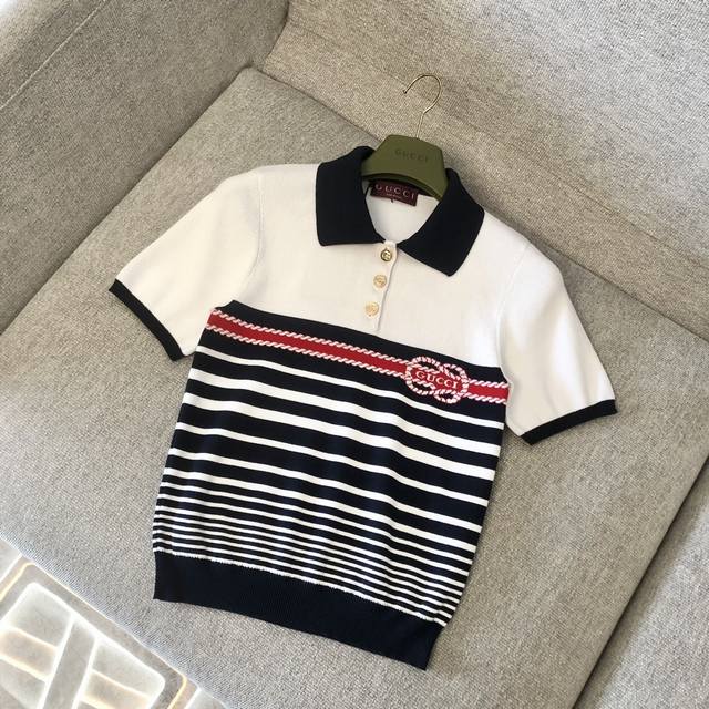 Gucci Intarsia Cotton Woven Polo Shirt Exclusive The Pre-Fall 2025 collection fe