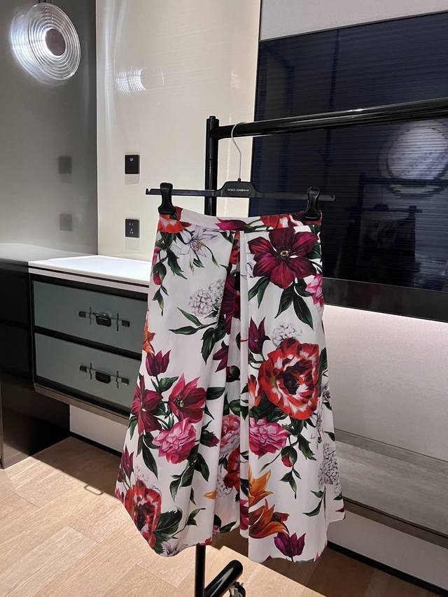 Spot 25 Spring and Summer New Products Cotton Printed Suit Skirt 36-38-40-42 Sk