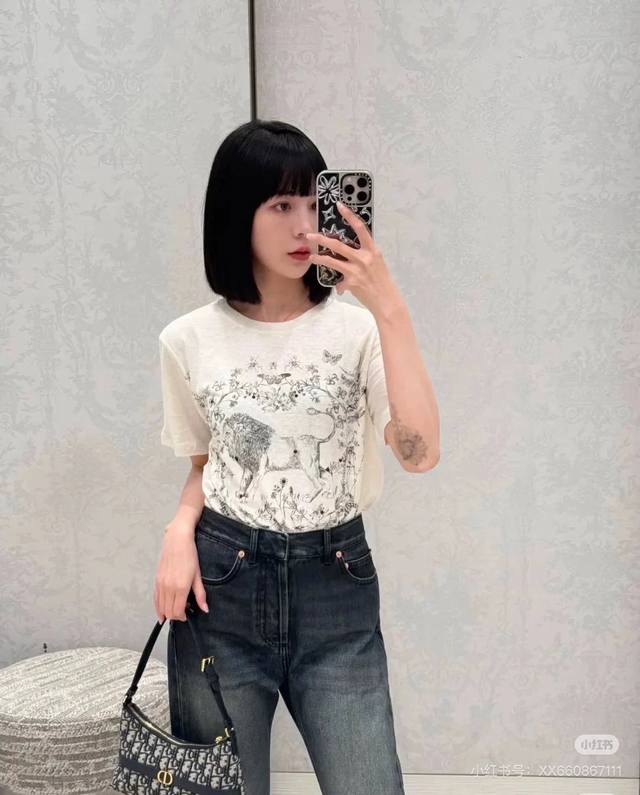 3575 D's 2025 T-shirt with diamond flowers Regular version of a versatile single