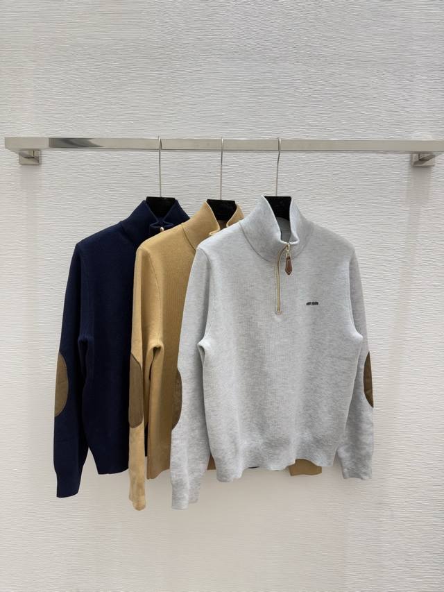 M's early autumn new high collar simple knitted long sleeve cardigan Color: gray