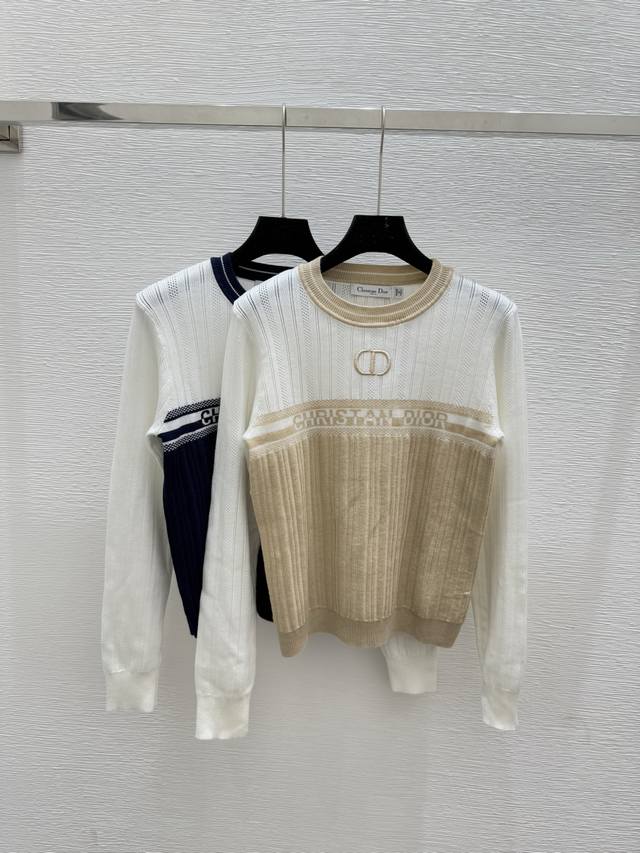 D's early autumn new color block letter round neck knitted long sleeve Color: Kh