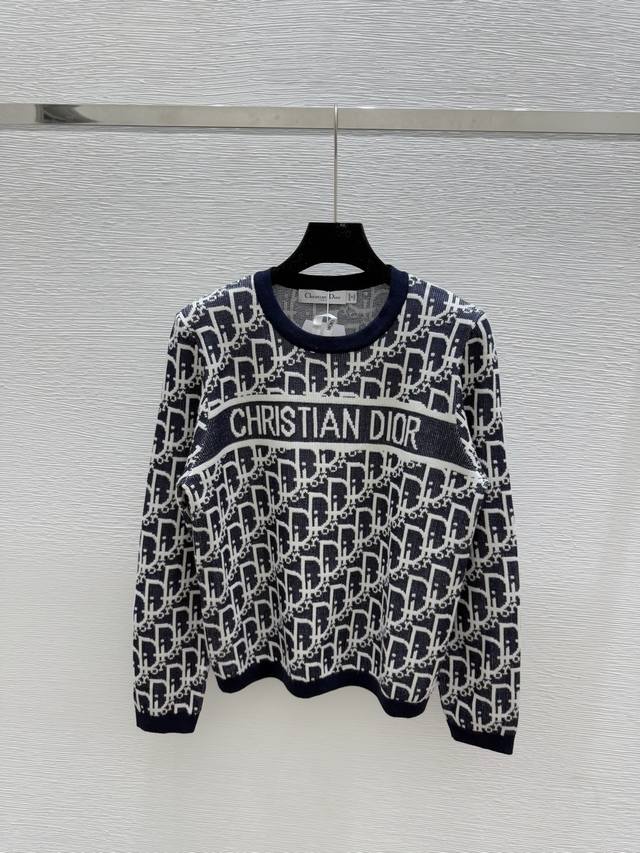 D's early autumn new monogram round neck knitted long sleeve Color: Royal Blue S