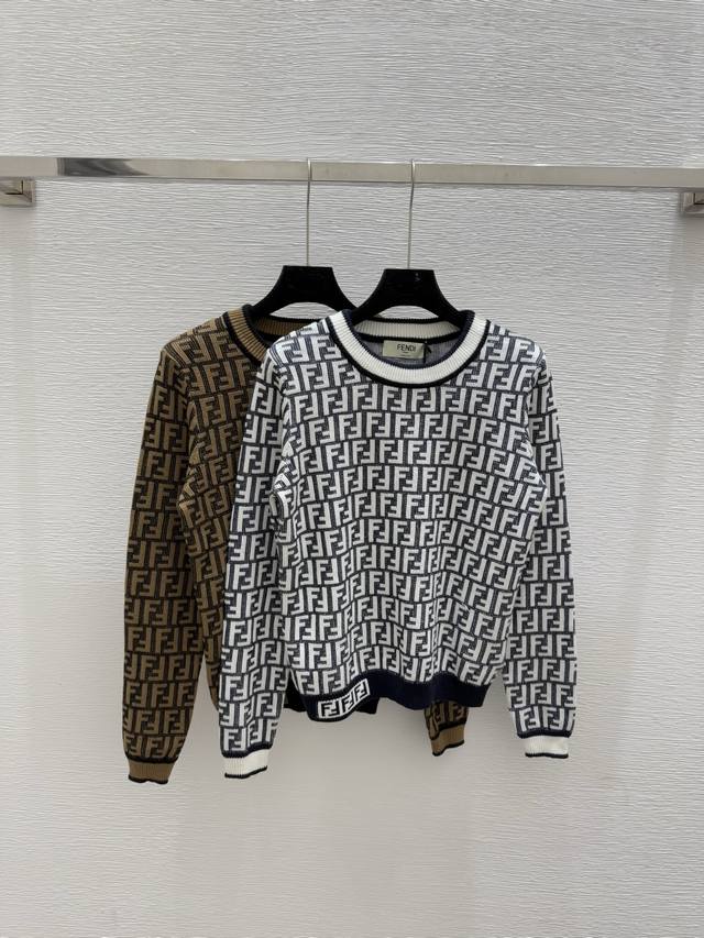 F early autumn new pattern old flower round neck knitted long sleeve Color: whit