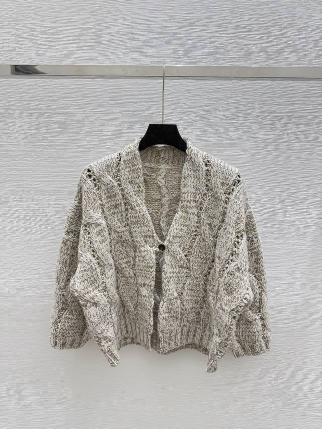 M's early autumn new style solid color simple V-neck knitted long-sleeved cardig