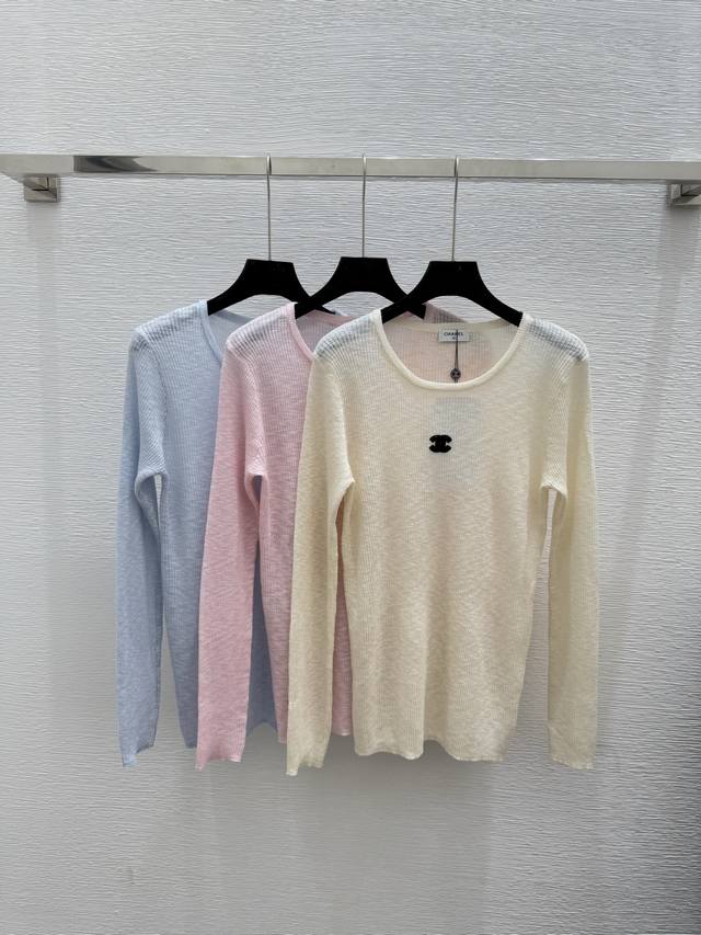 Ch's early autumn new style solid color simple round neck knitted long sleeve Co