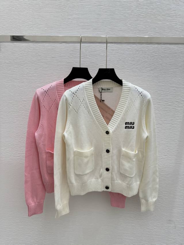 M's early autumn new style solid color simple V-neck knitted long-sleeved cardig