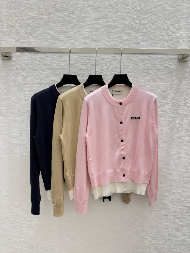 M's early autumn new color matching fake two-piece round neck knitted long-sleev