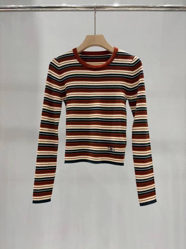 New Celine early autumn new striped knitted bottoming shirt Size: Sml DDD