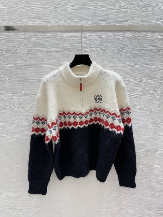Lo's early autumn new contrast striped high collar knitted long sleeve cardigan