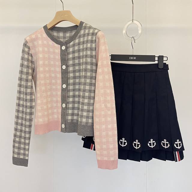 Cardigan Thom Browne 25Ss early autumn new products are online Pink and gray co