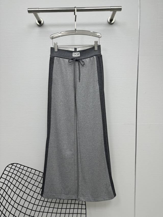 25 New high-end high-waisted slim wide-leg pants mopping trousers splicing custo