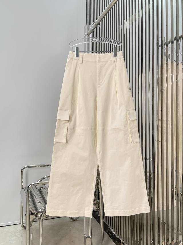Real photos of the latest Alo 25New elastic waist loose overalls Color: Black an