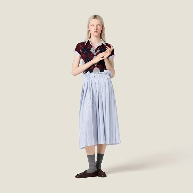 New Latest Miu 25New Striped Shirt Dress Size: Sml DDD