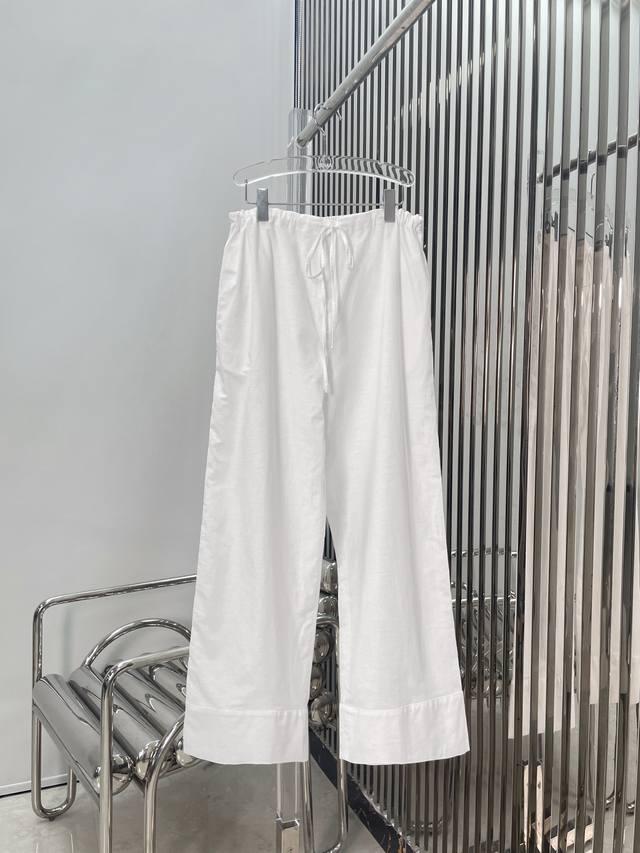 Actual photos of the latest The R 25New drawstring loose minimalist linen trous