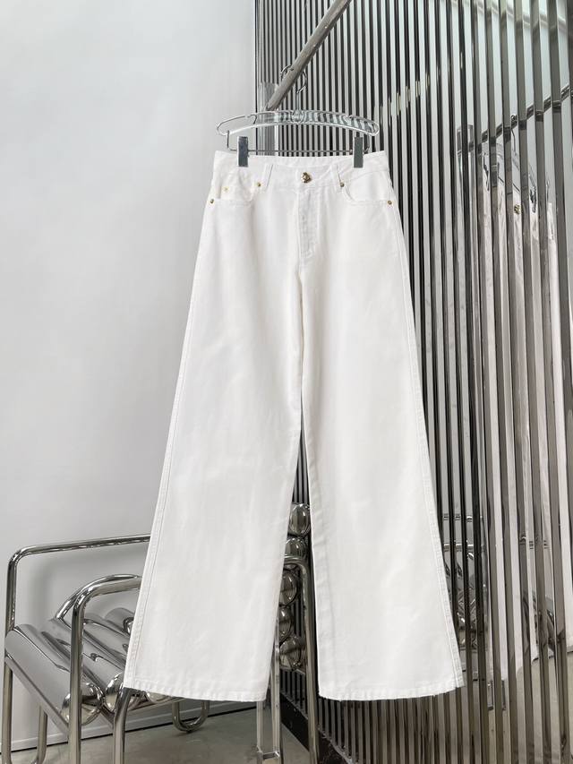 Actual photos of the latest Bal 25New Balman new metal button white jeans Size: