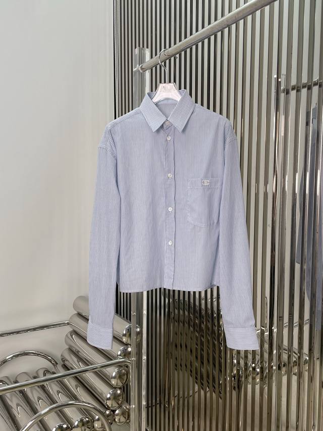 Actual photos Latest Ce 25New Arc de Triomphe embroidered striped shirt Size: S