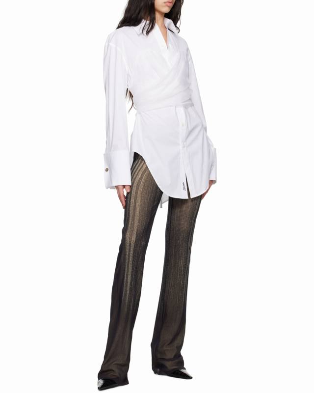 25Pf Early Autumn Jean Paul Gaultier 100% Silk Organza Cotton Back Zipper Waist