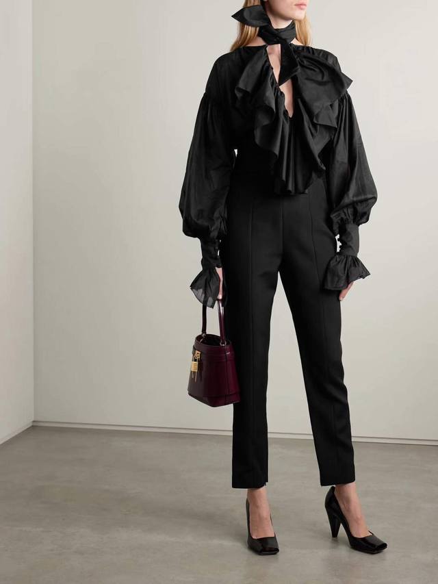 25Pf Early Autumn Salon 1884 Palace Style Two-Wear Shirt Sml DDD: Black, White D