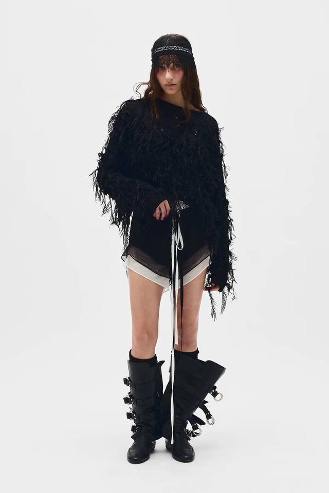 25Ss Spring and Summer Ann Demeulemesster dark double-layer splicing shorts high