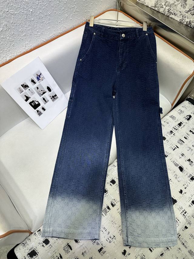 Gcuui* 25Ss new wide-leg jeans, denim washing process, high quality, single colo