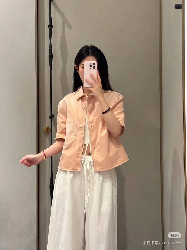 Top and Cropped Pants Loew*2025 new denim gradient shirt and cropped pants set C