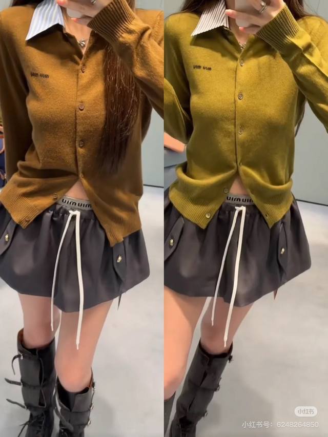 Miumi*2025 new high-waisted drawstring fashionable short skirt Customized Yb imp