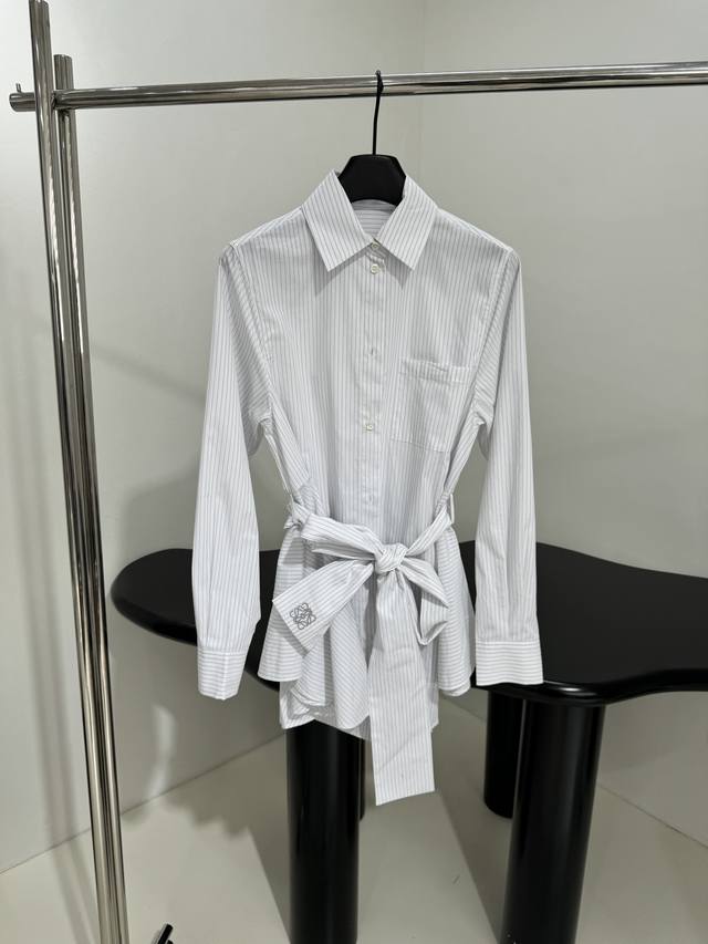 25 New cotton striped shirt dress Made of cotton striped fabric Oversized pleate