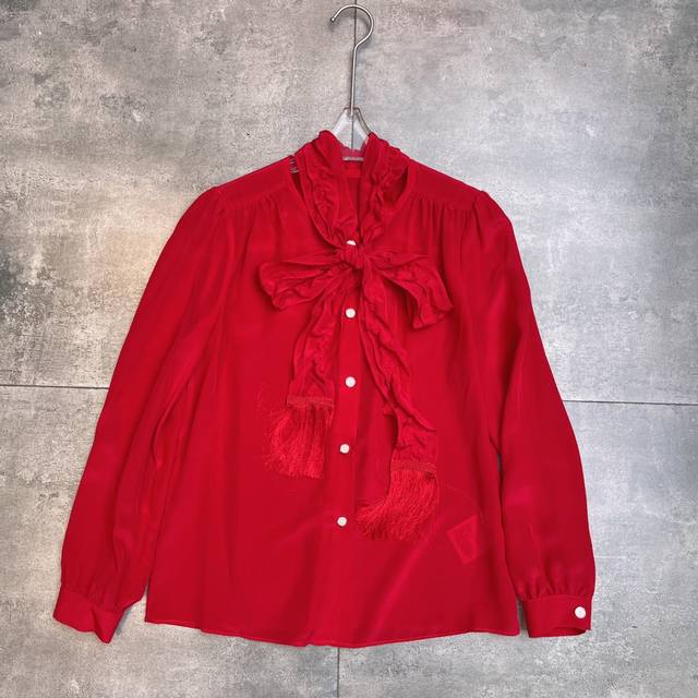 Re-order and shipment Hot-selling silk shirt Valent0ڢ show 2025Ss early autumn n