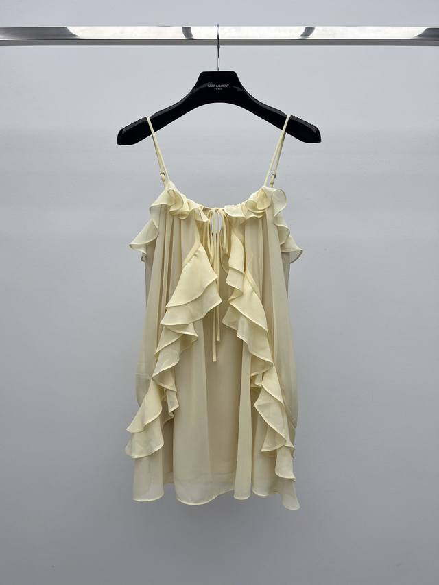 Chole*Ruffled Strapless Top DressThe brand's signature bohemian style pale yello
