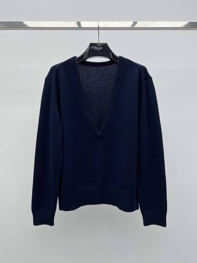Lemair*Deep V sweaterMade of cashmere blended wool fabricDeep V loose version cu