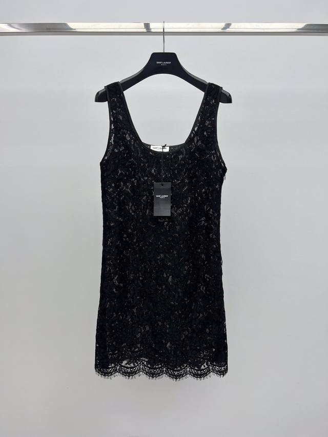 Saint Lauren* Lace DressThe new season lace elements perfectly interpret the rom