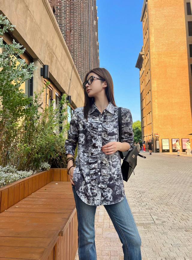Original Dd.....2025 Early Fall new jungle print shirt, custom-made twill with