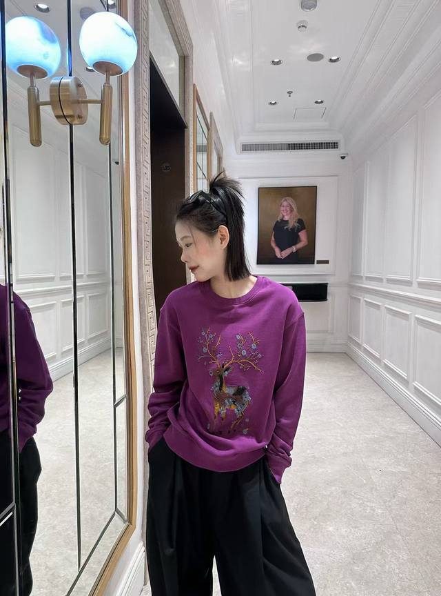 Original Ga. 2025 Fall/Winter new stylish casual round-neck sweatshirt. The fro