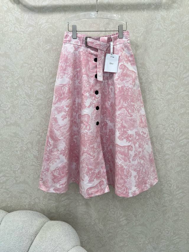 Dio*25 New jacquard flared skirt with a custom single-breasted waistband and a h